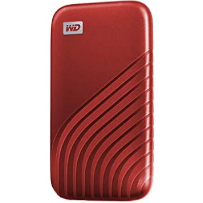 WD My Passport SSD WDBAGF0010BRD - Solid state drive - encrypted - 1 TB - external (portable) - USB 3.2 Gen 2 (USB-C connector) - 256-bit AES - red